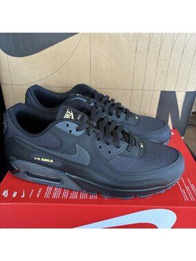 NEW Nike Air Max 90 Black Buff Anthracite Gold IB7680-001 Men's Size 12